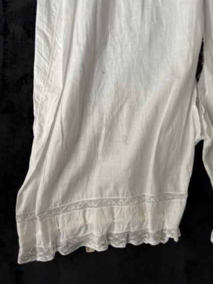1910s 1920s Edwardian White Cotton Step-in