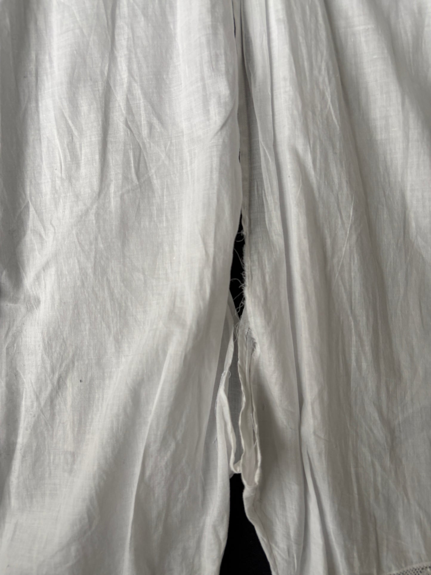 1910s 1920s Edwardian White Cotton Step-in