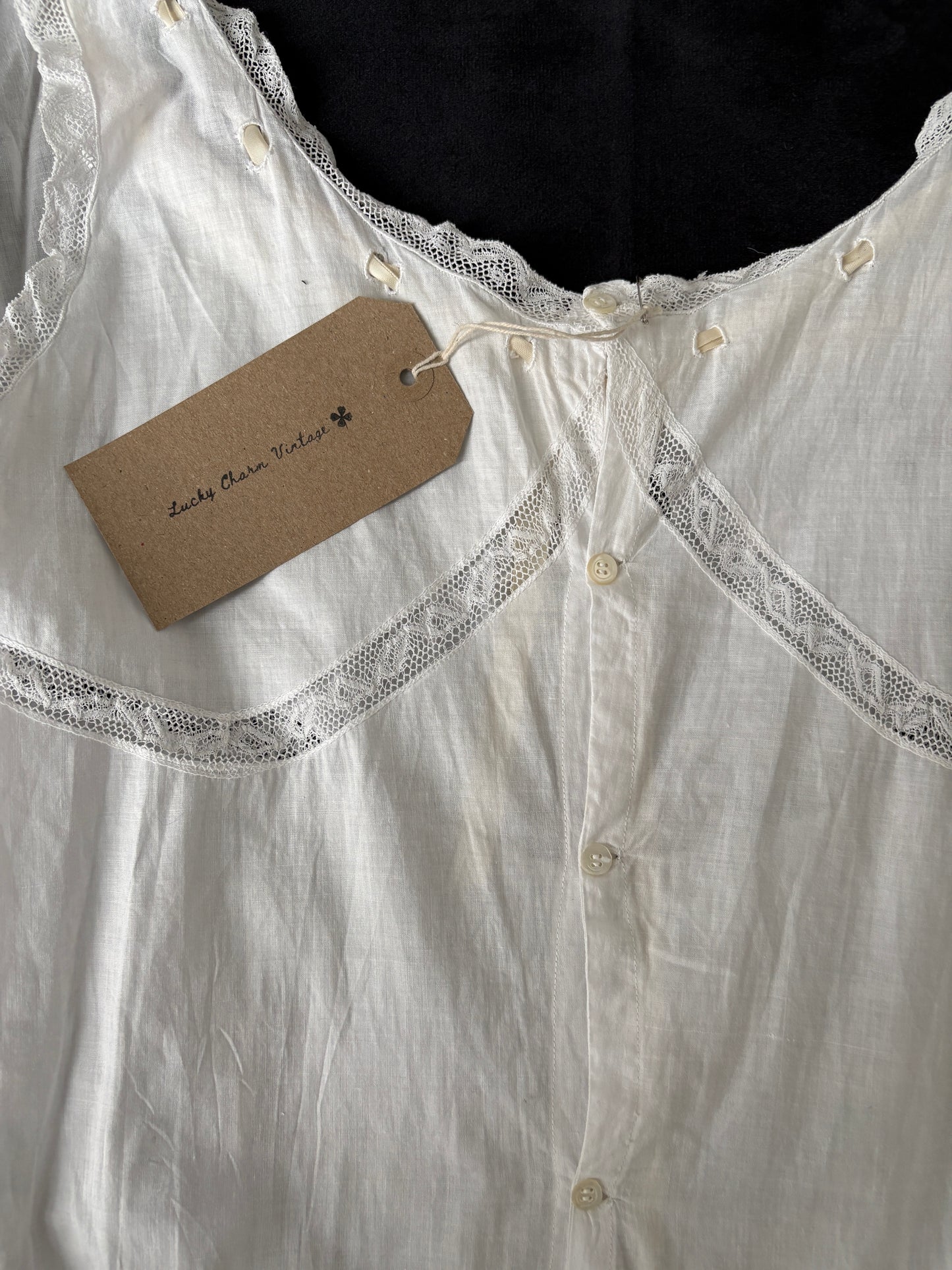 1910s 1920s Edwardian White Cotton Step-in