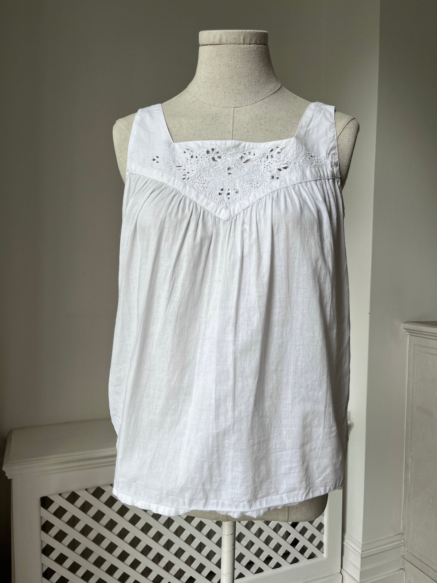 1970s 1980s White Cotton Camisole