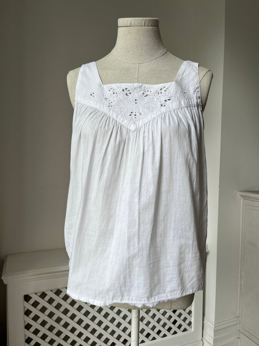 1970s 1980s White Cotton Camisole