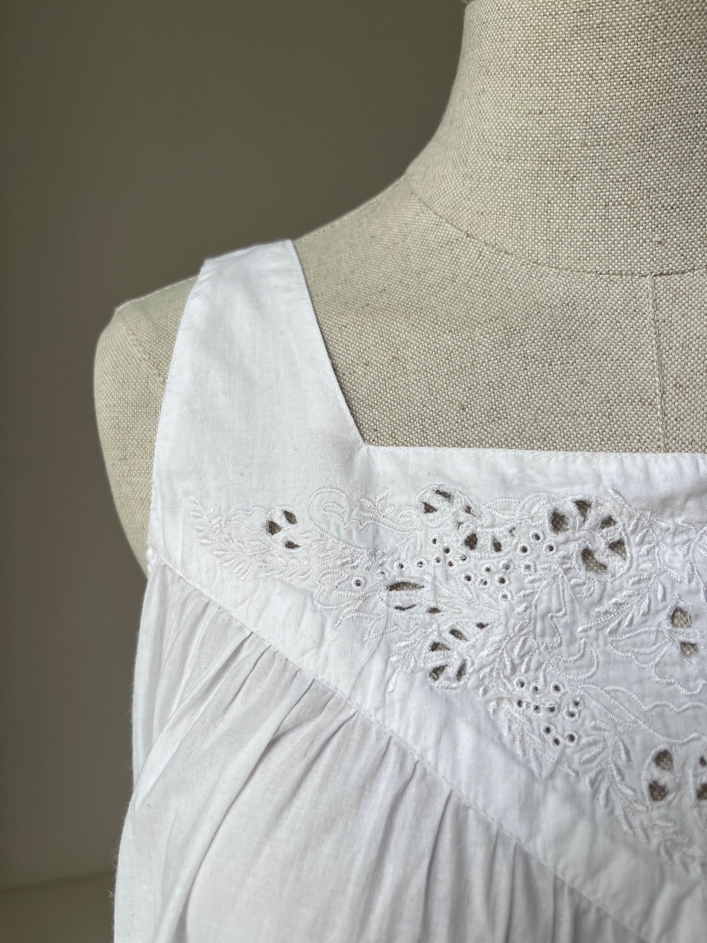 1970s 1980s White Cotton Camisole