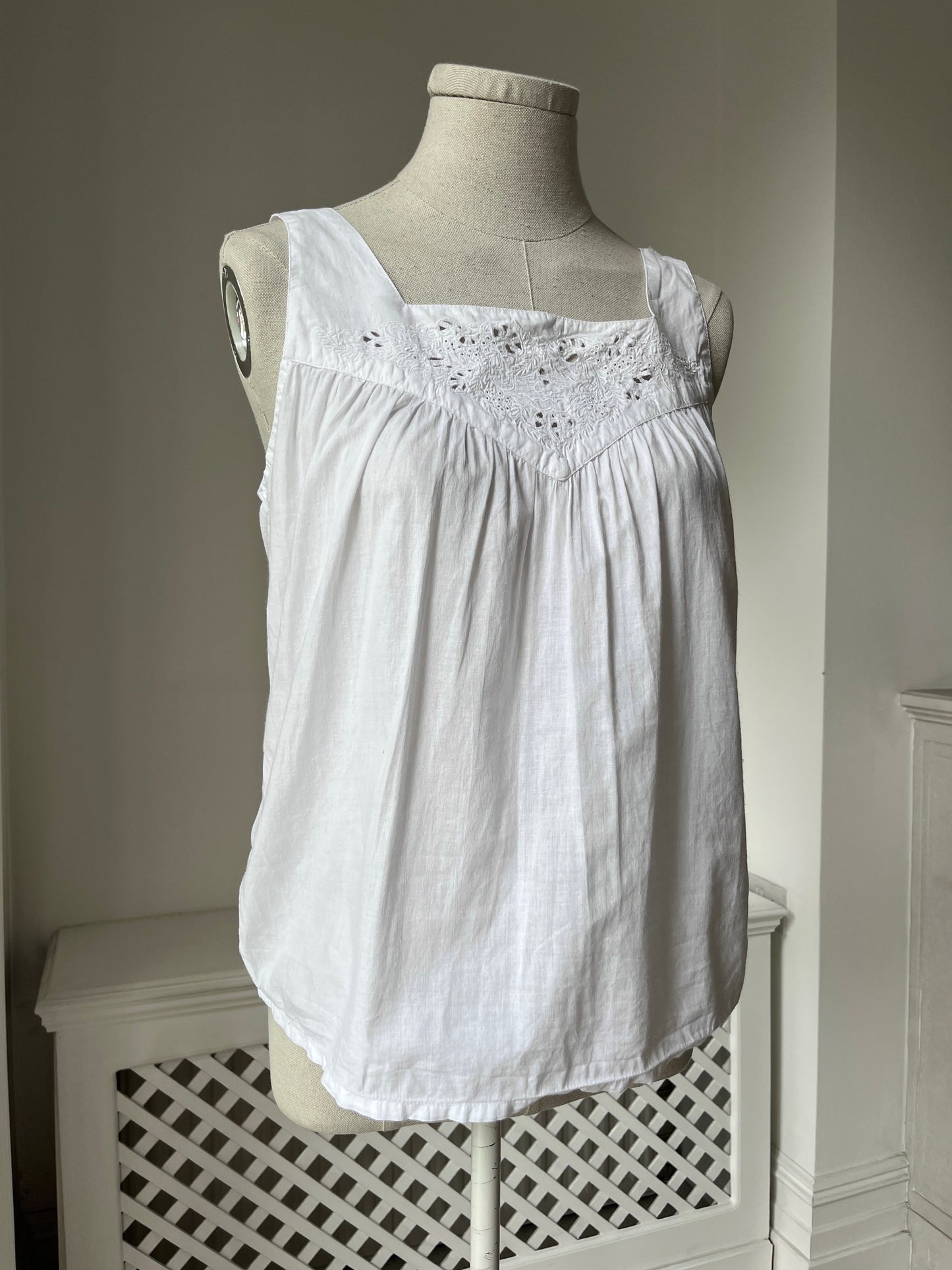 1970s 1980s White Cotton Camisole