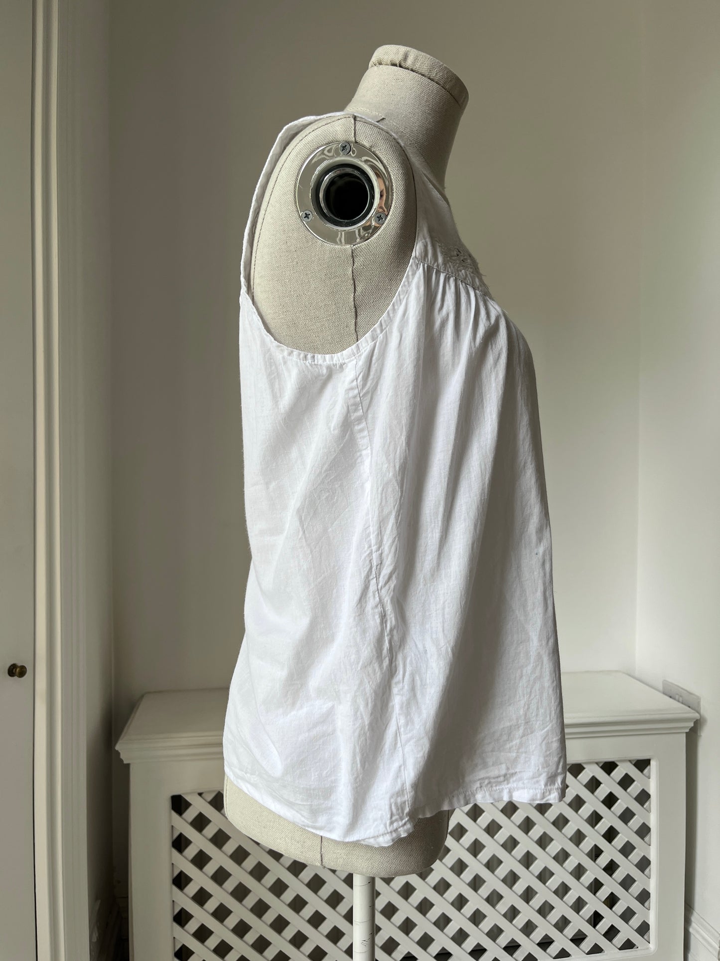 1970s 1980s White Cotton Camisole