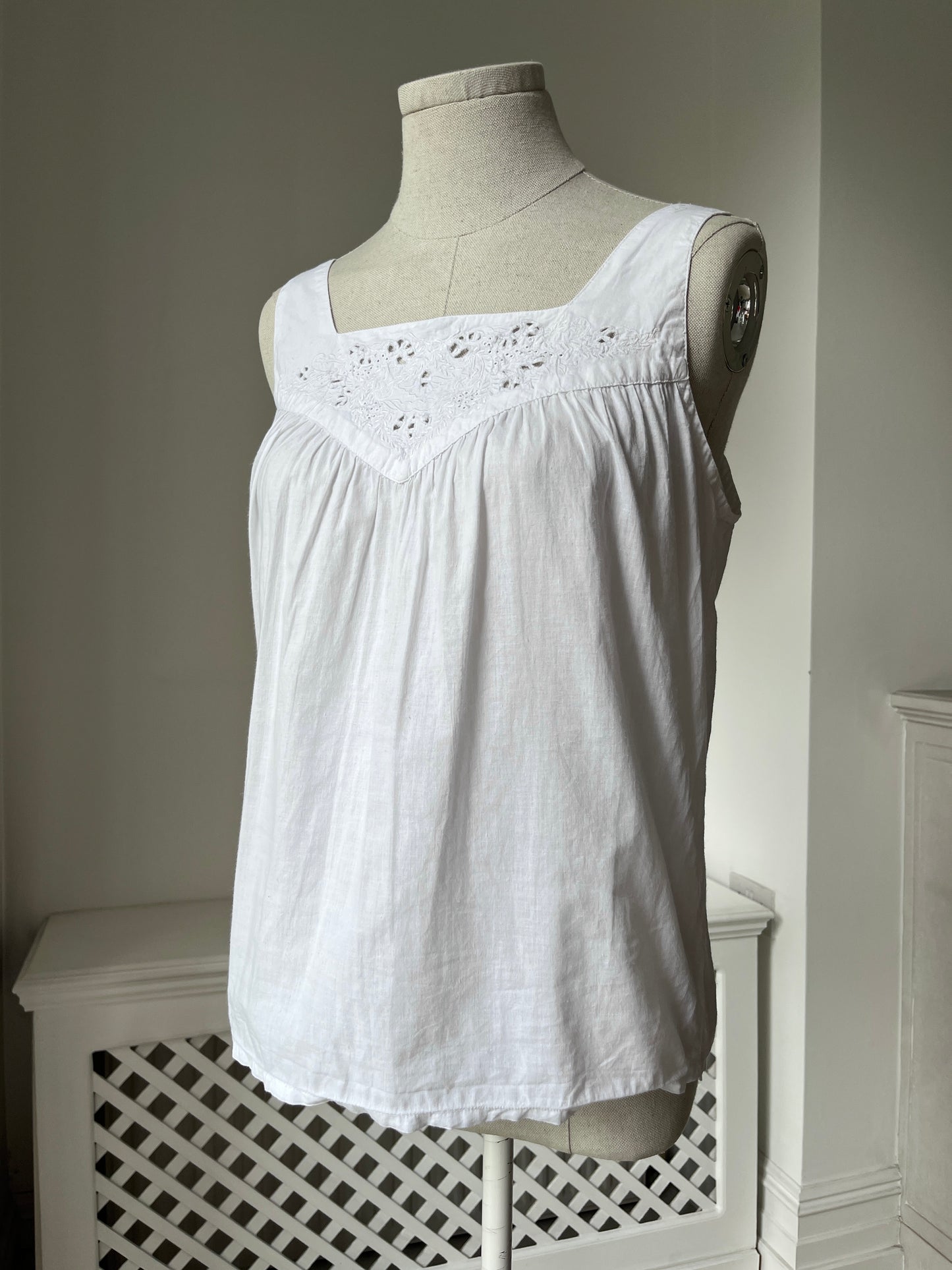 1970s 1980s White Cotton Camisole