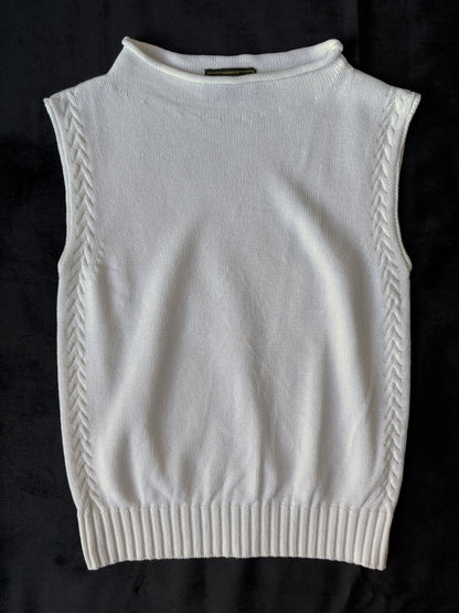 1990s High Neck Sleeveless Knit Blouse