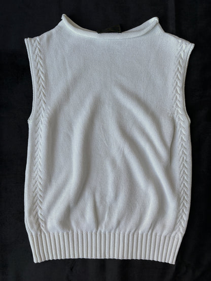 1990s High Neck Sleeveless Knit Blouse