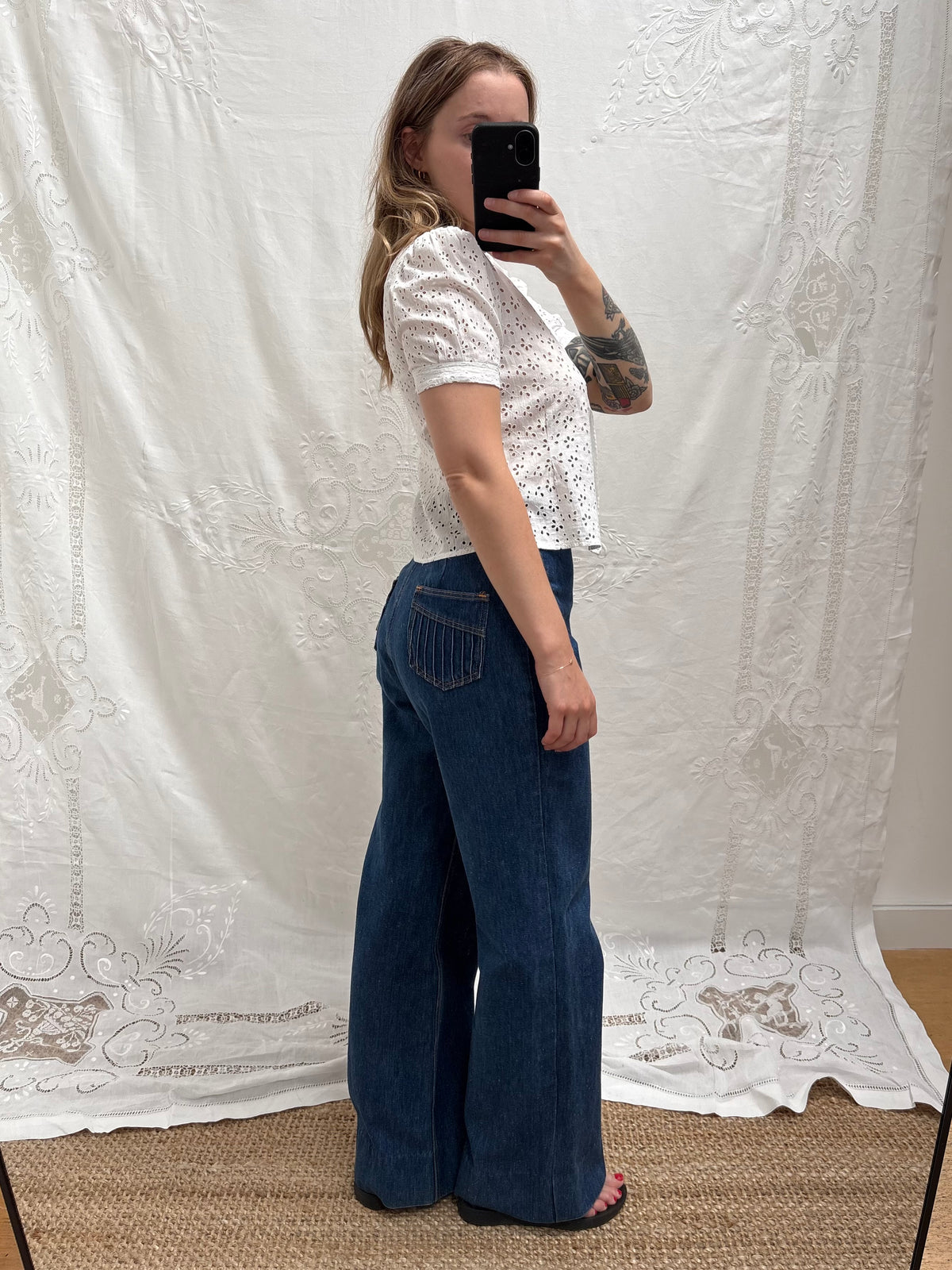 1940s Pure Cotton Broderie Blouse
