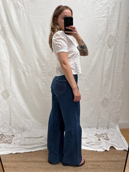 1940s Pure Cotton Broderie Blouse