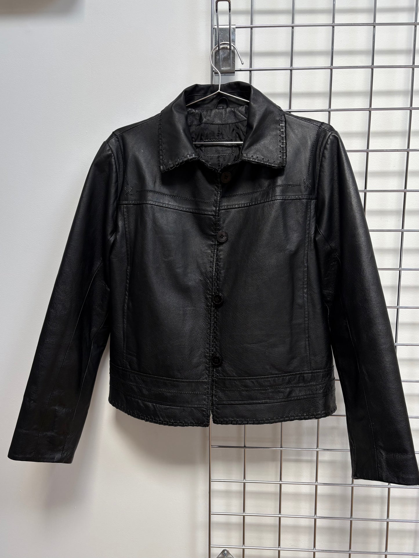 2000s Leather Jacket with Fringe