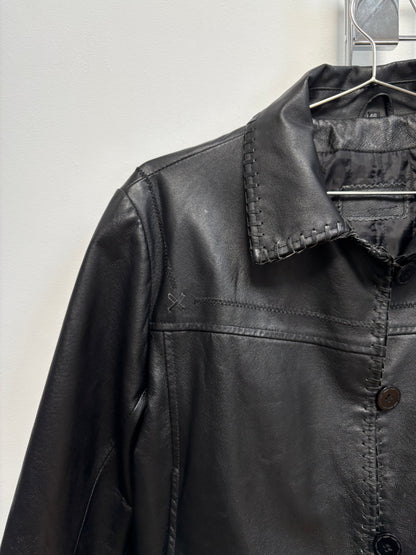 2000s Leather Jacket with Fringe