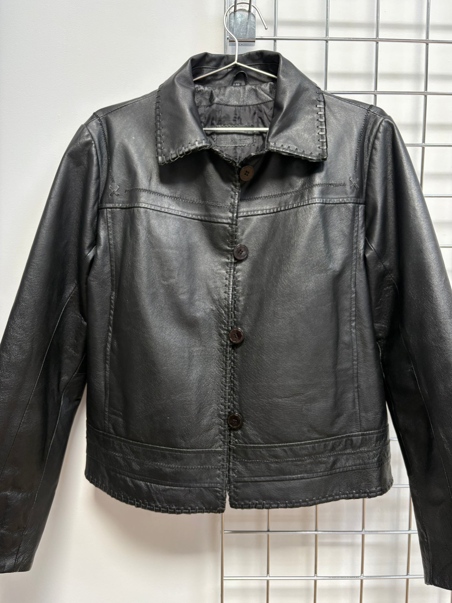 2000s Leather Jacket with Fringe