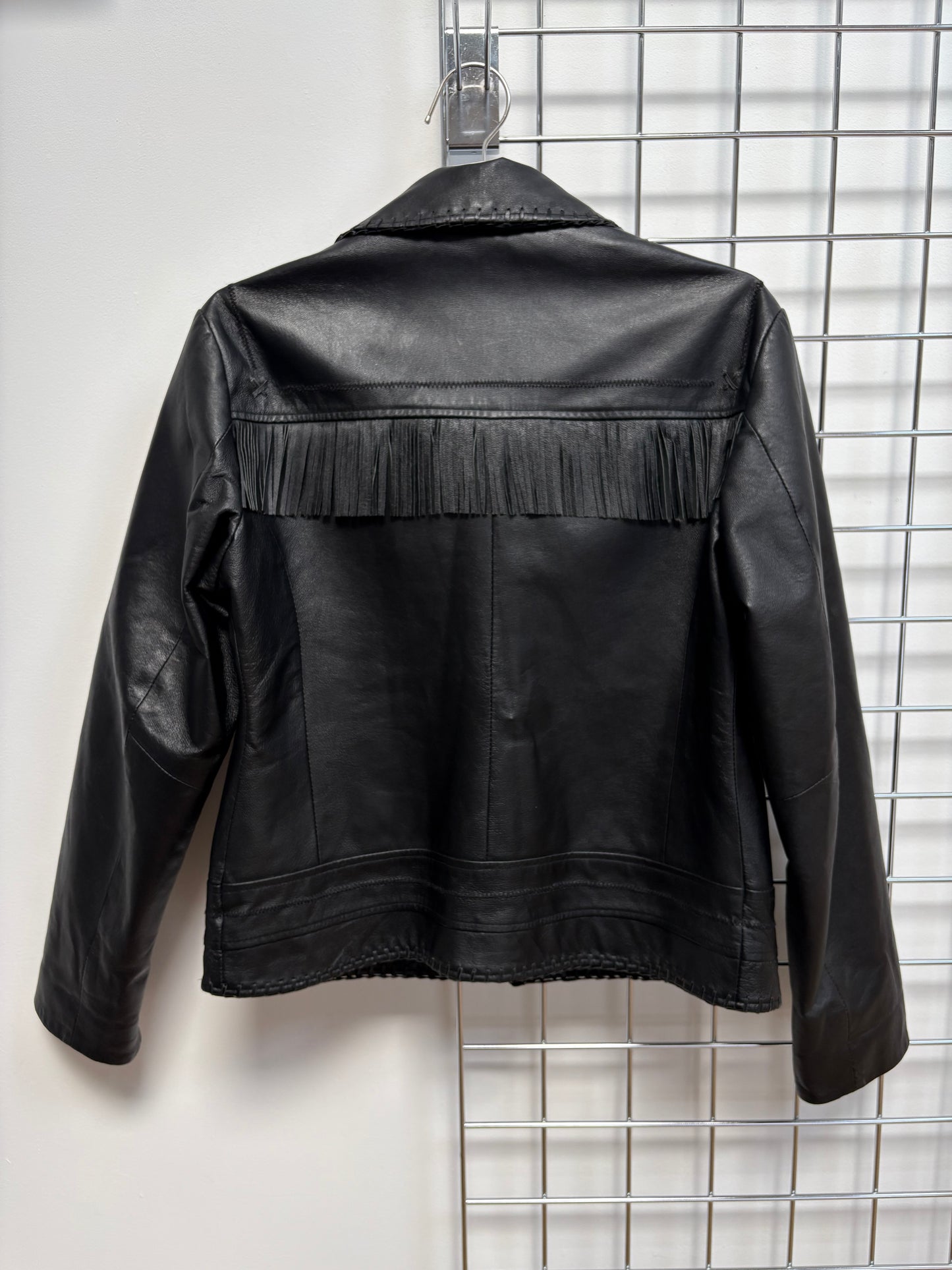 2000s Leather Jacket with Fringe