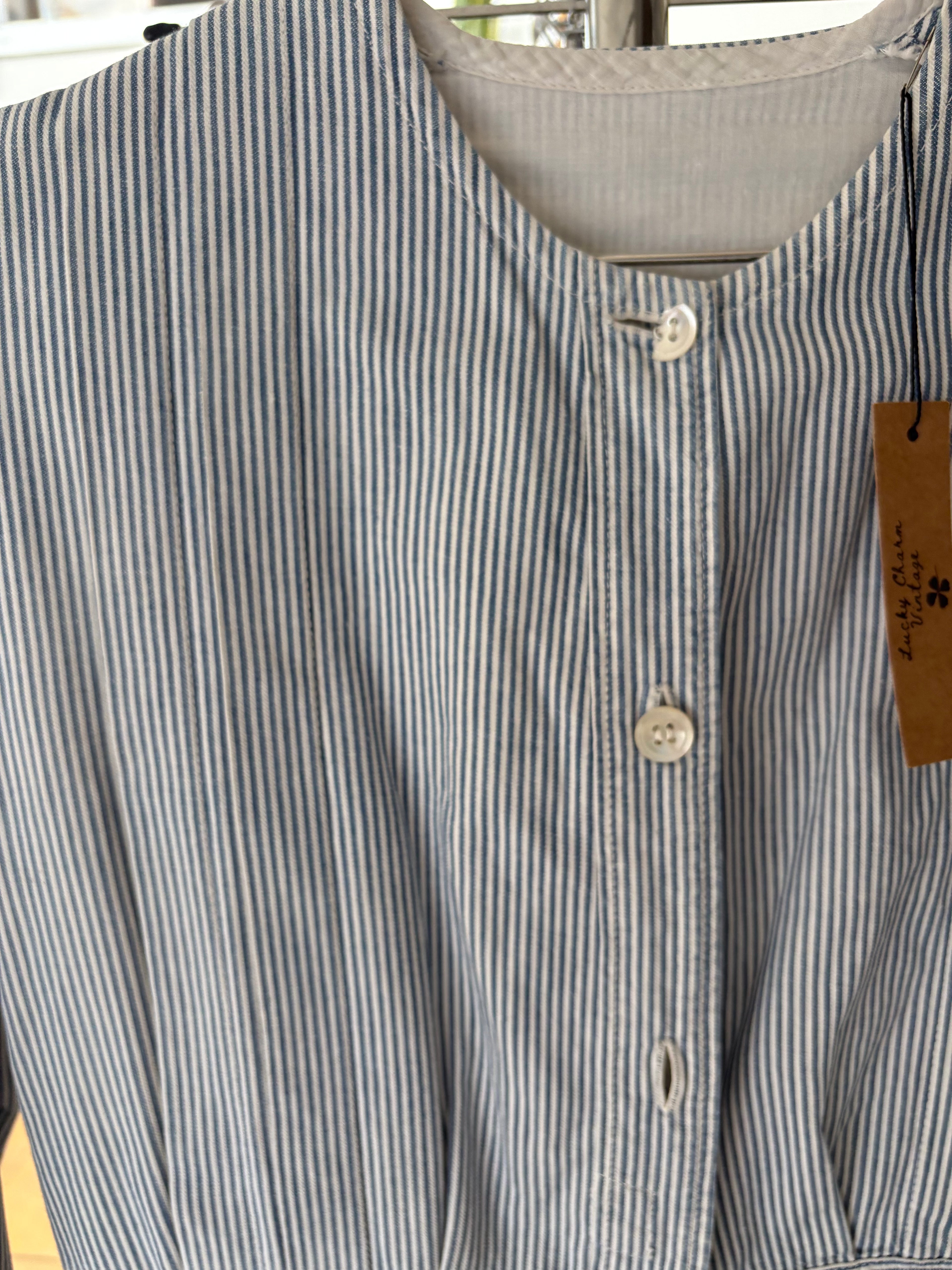 1940s Striped Pure Cotton Nurse's Dress