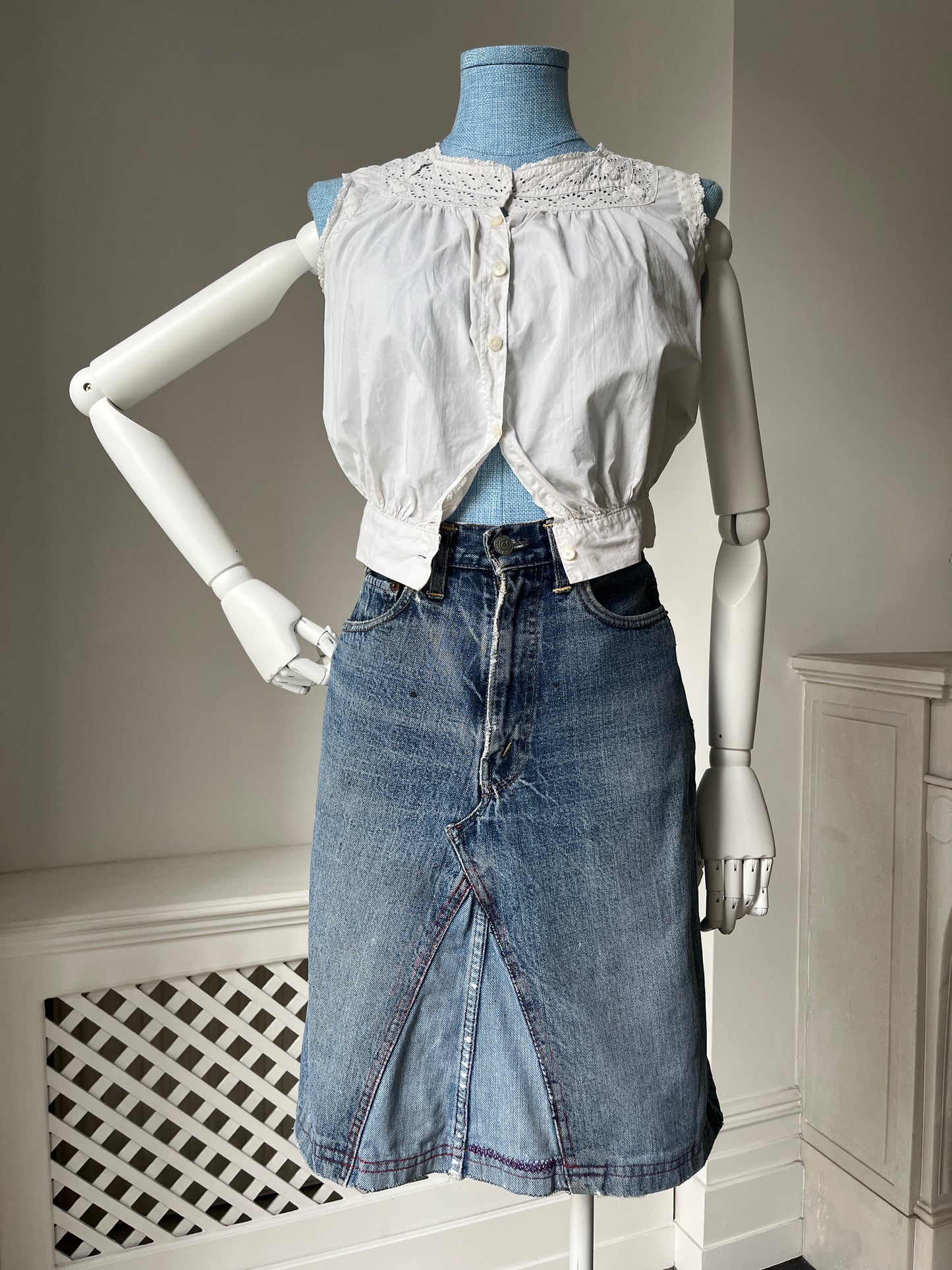 1950s 1960s *rare* Selvedge Big E Levi Jeans turned Skirt