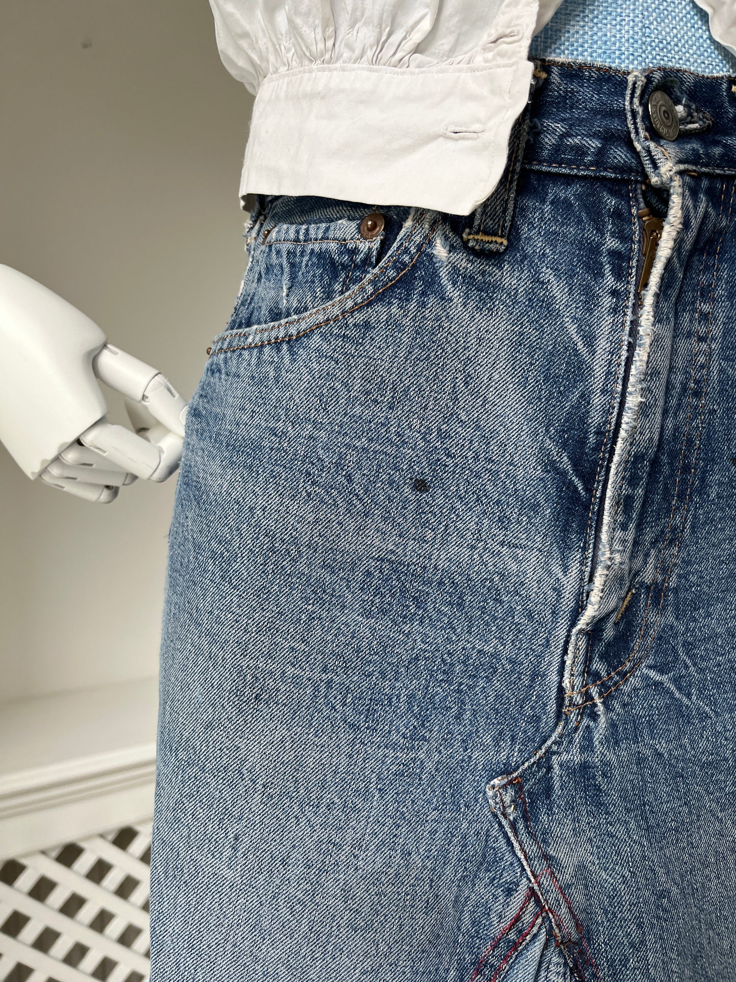 1950s 1960s *rare* Selvedge Big E Levi Jeans turned Skirt