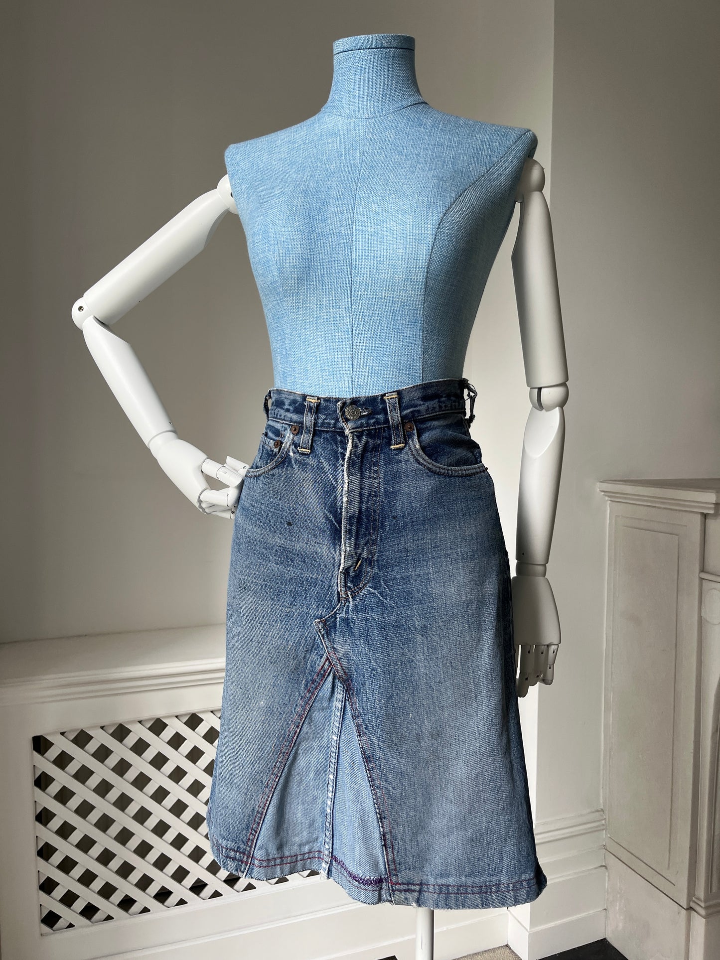 1950s 1960s *rare* Selvedge Big E Levi Jeans turned Skirt