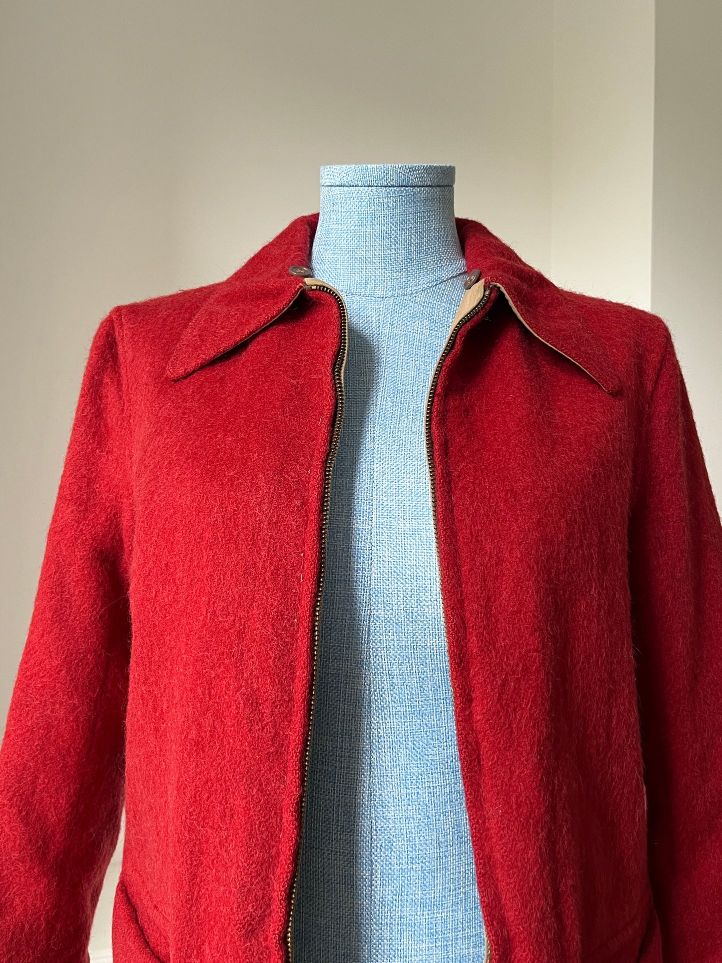1940s Red Wool Chore Coat