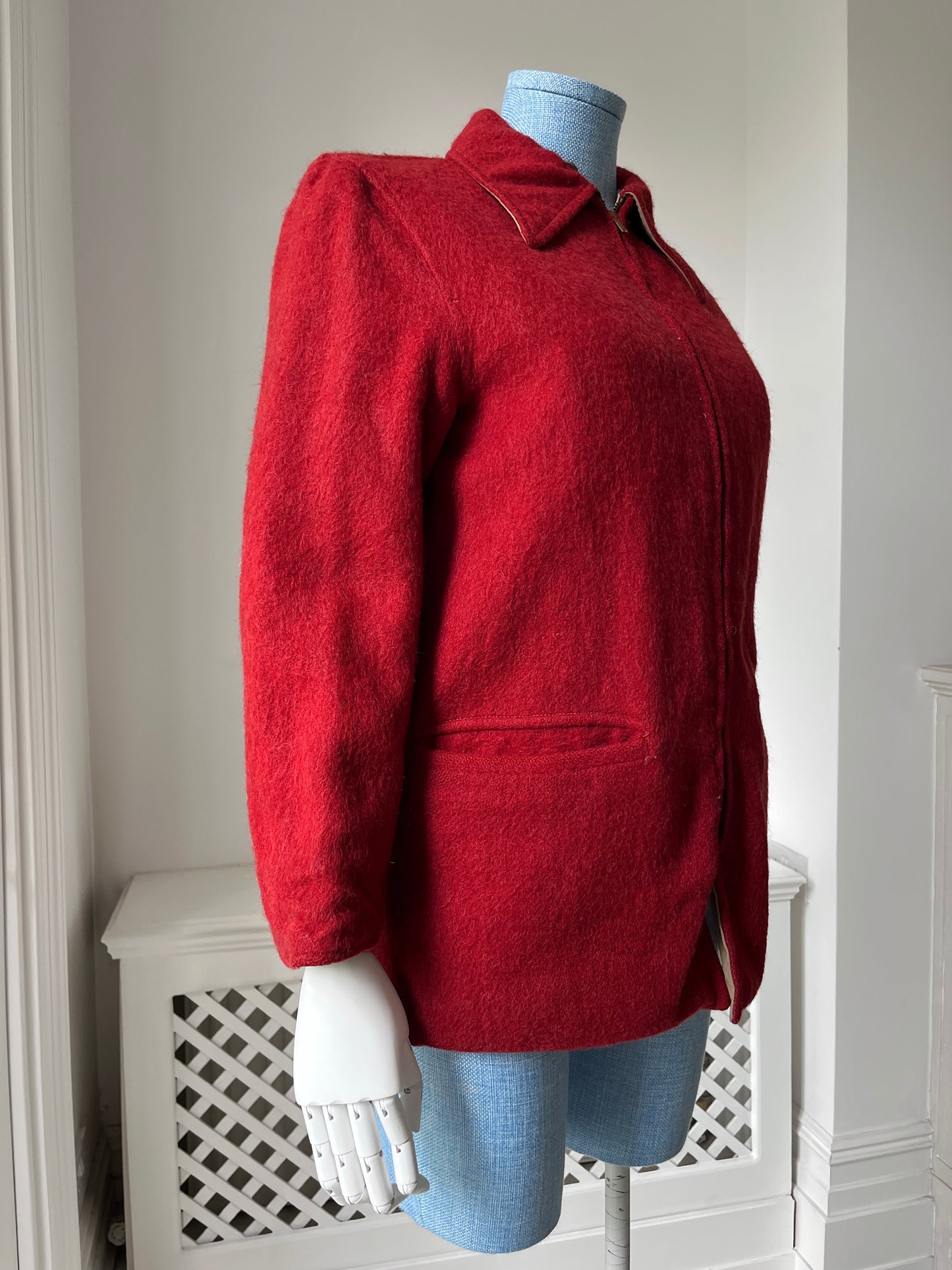 1940s Red Wool Chore Coat