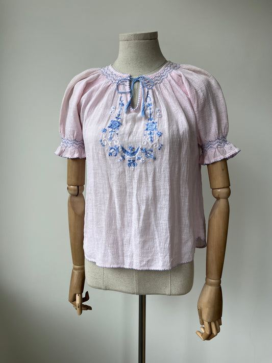 1970s 'Tony Burgess' Embroidered Folk Blouse