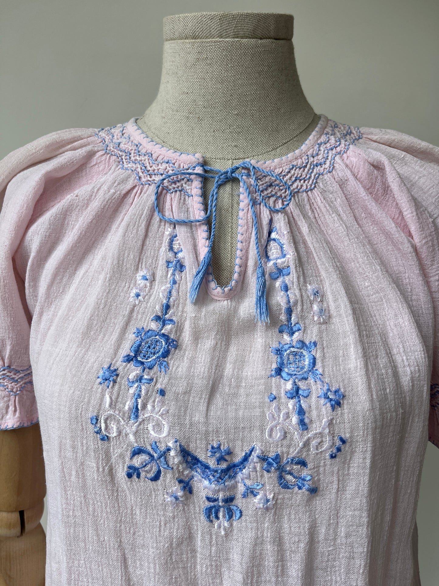 1970s 'Tony Burgess' Embroidered Folk Blouse