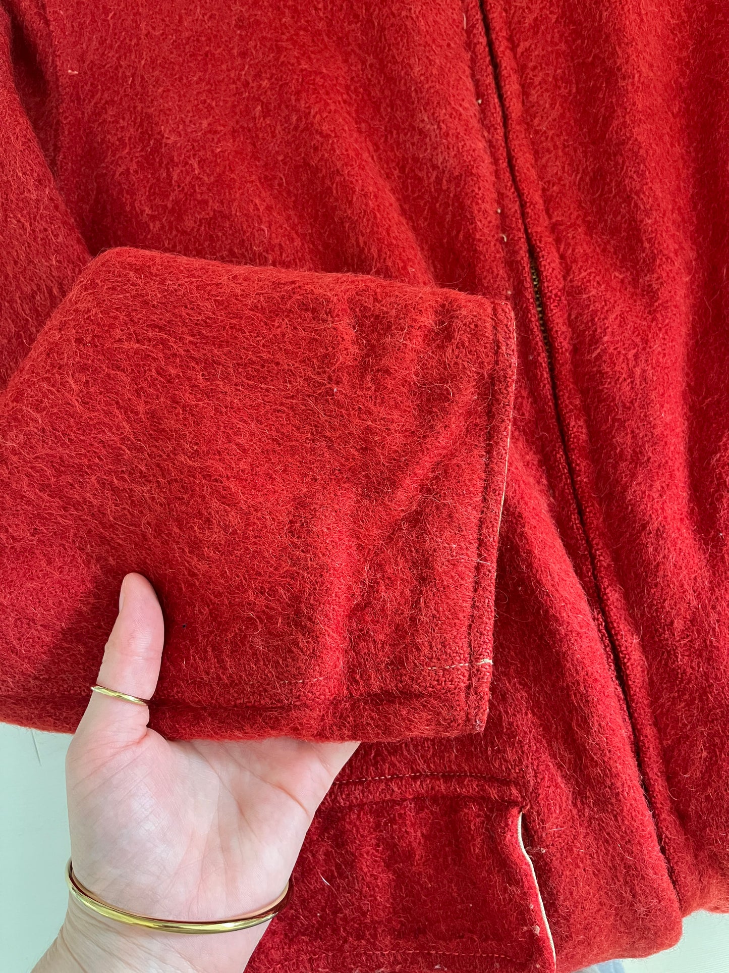 1940s Red Wool Chore Coat