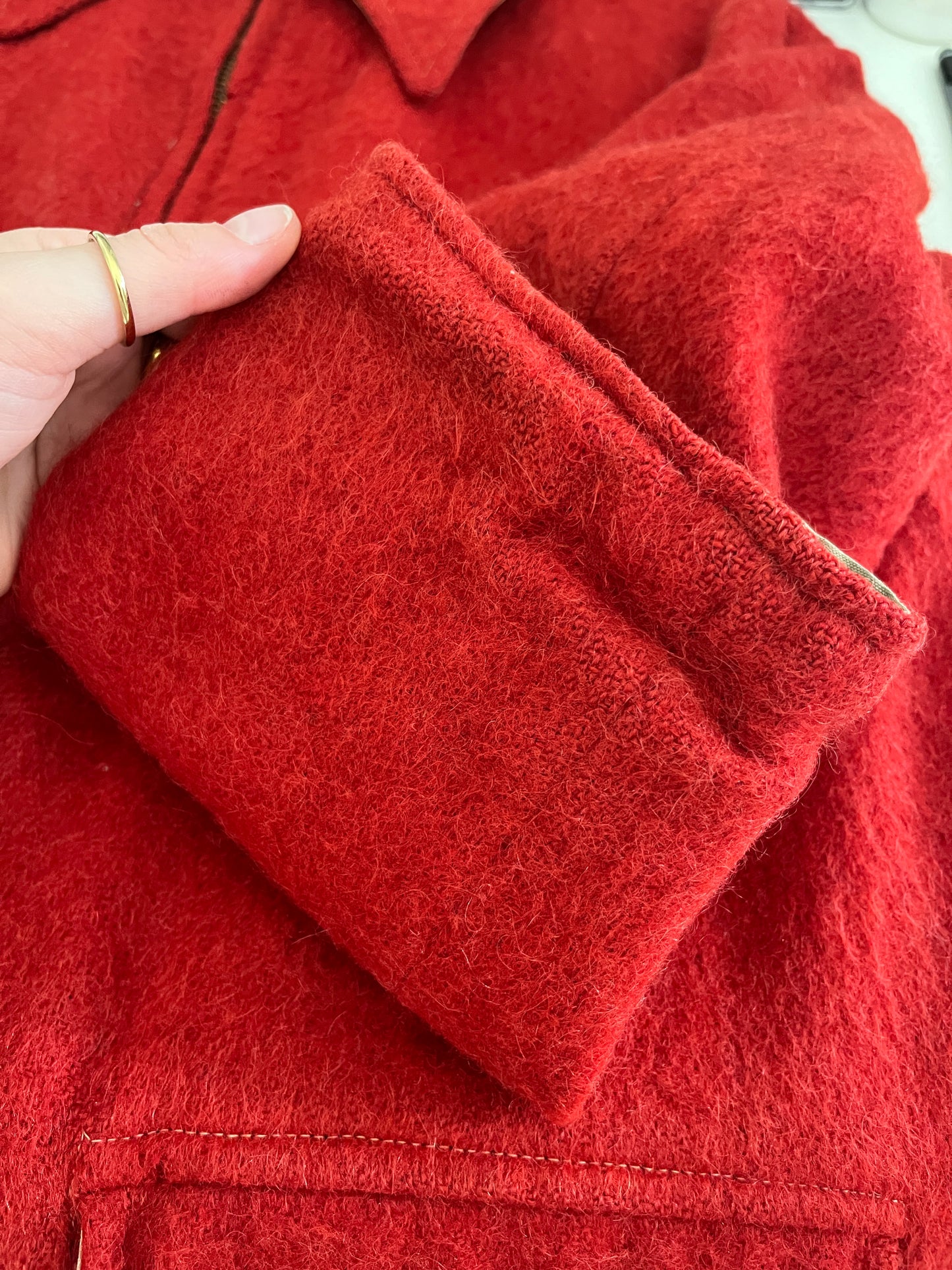 1940s Red Wool Chore Coat