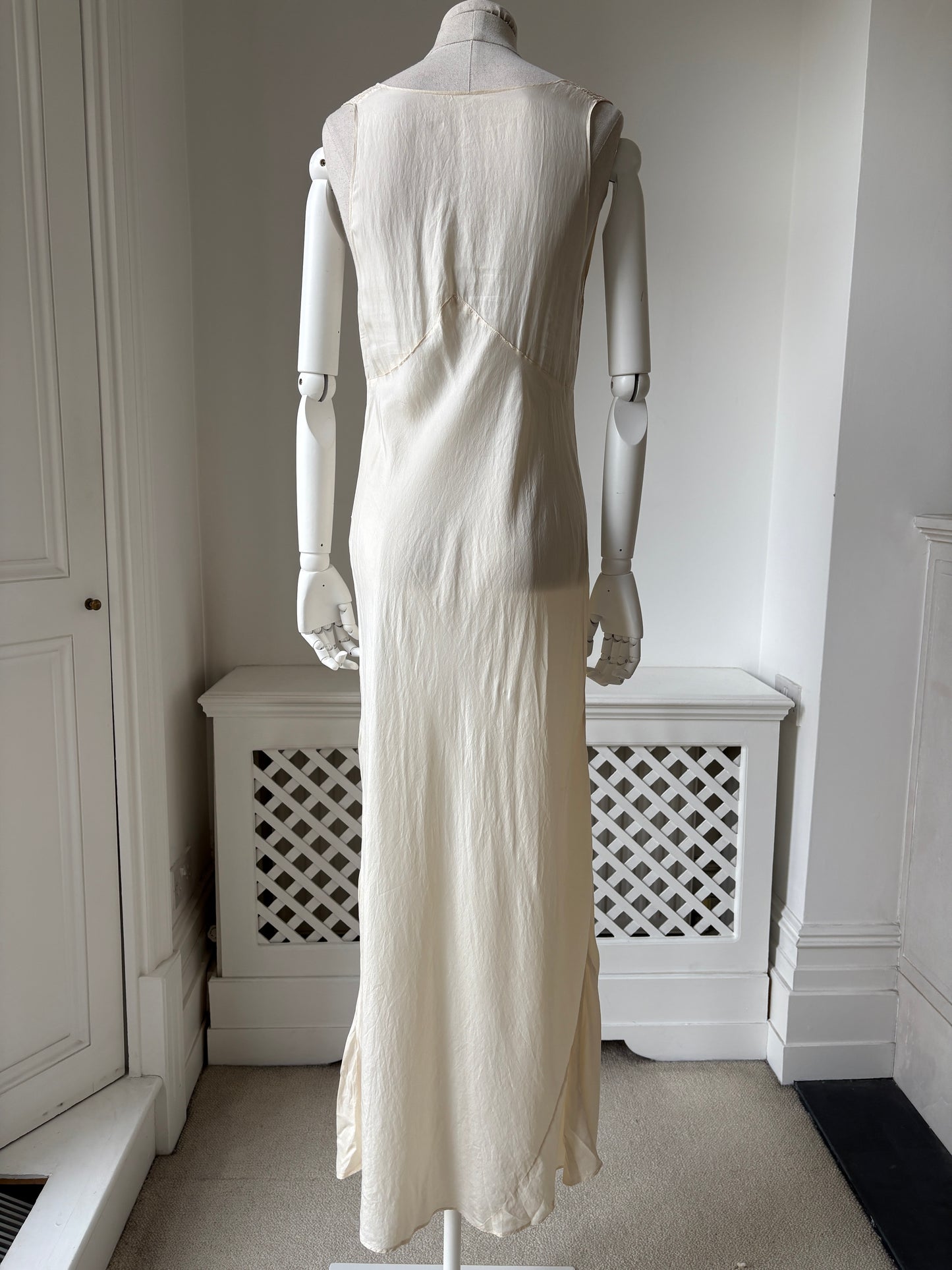 1930s Silk Bias Nightdress Slip with Tie