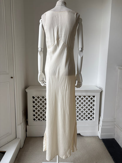 1930s Silk Bias Nightdress Slip with Tie