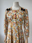 1940s Floral Cotton Dress with Asymmetric Hem and Bows