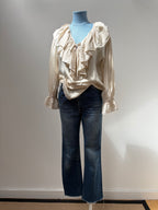 2000s Pure Silk Ruffle Blouse