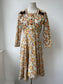 1940s Floral Cotton Dress with Asymmetric Hem and Bows