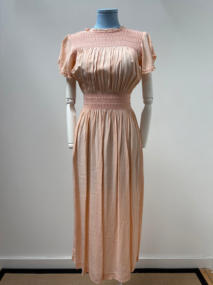 1940s Smocked Midi Dress