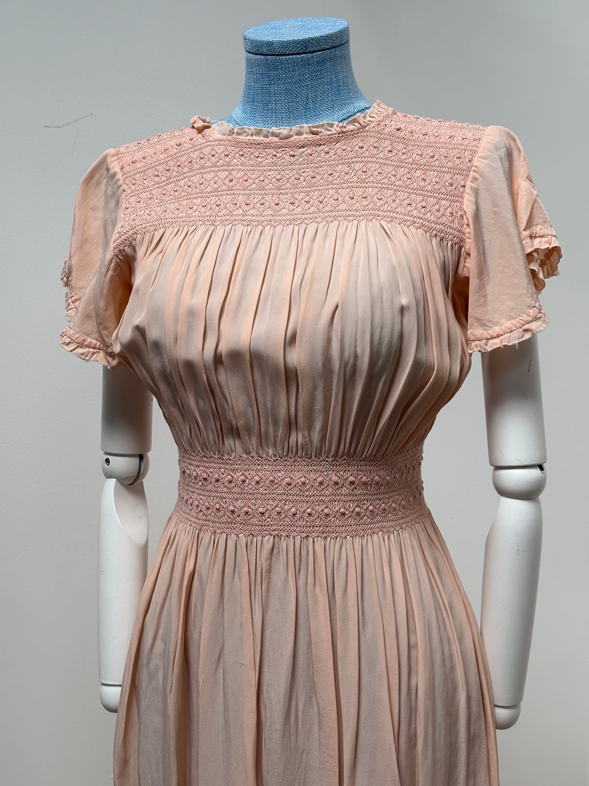 1940s Smocked Midi Dress