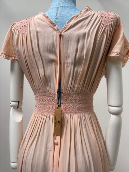 1940s Smocked Midi Dress