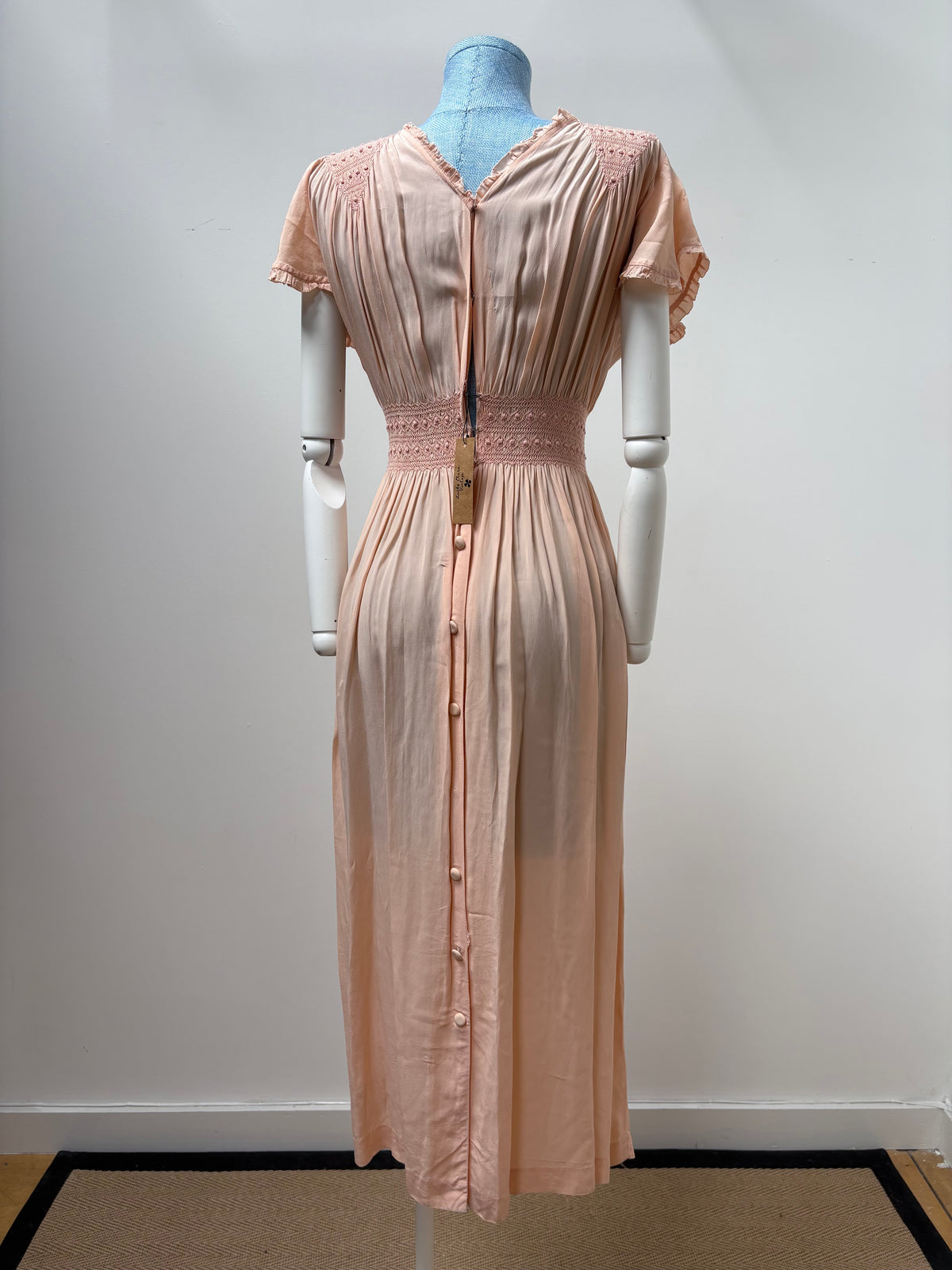 1940s Smocked Midi Dress