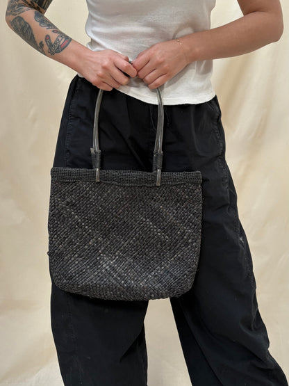 1990s Woven Raffia Handbag
