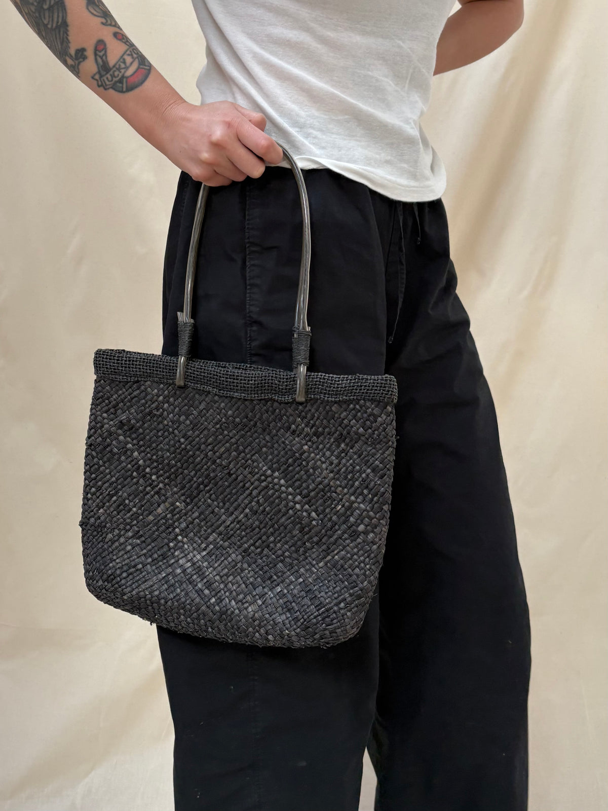 1990s Woven Raffia Handbag