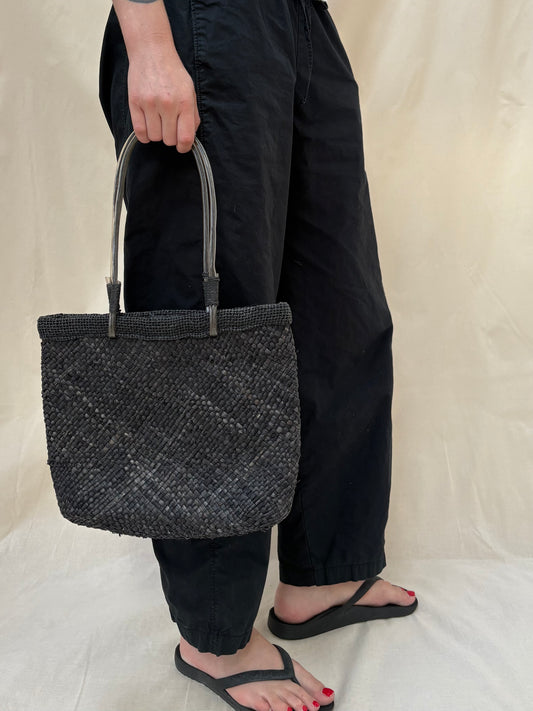 1990s Woven Raffia Handbag