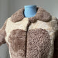 1960s Brown & Cream Faux Shearling Coat
