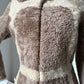 1960s Brown & Cream Faux Shearling Coat