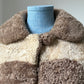 1960s Brown & Cream Faux Shearling Coat
