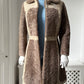 1960s Brown & Cream Faux Shearling Coat