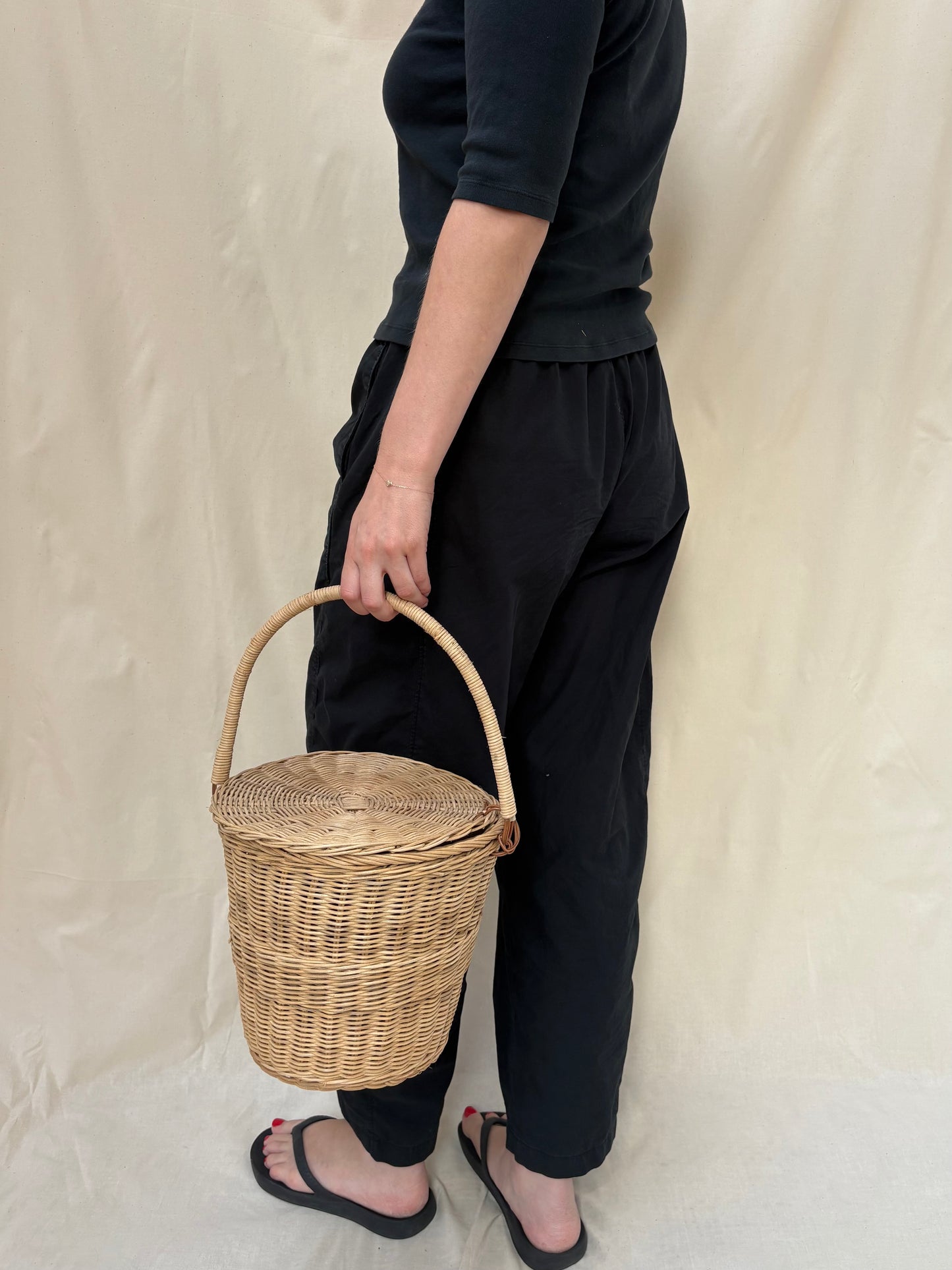 Vintage Structured Basket Bag