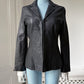 2000s Black Leather Blazer