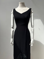 1960s Wiggle Dress with Feather Hem