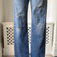 2000s 'Levis' 501 Patched Up Straight Leg Jeans