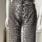2000s Y2K Italian Leopard Print Trousers