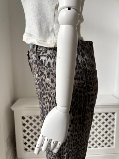 2000s Y2K Italian Leopard Print Trousers