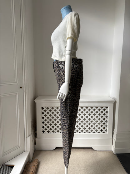 2000s Y2K Italian Leopard Print Trousers